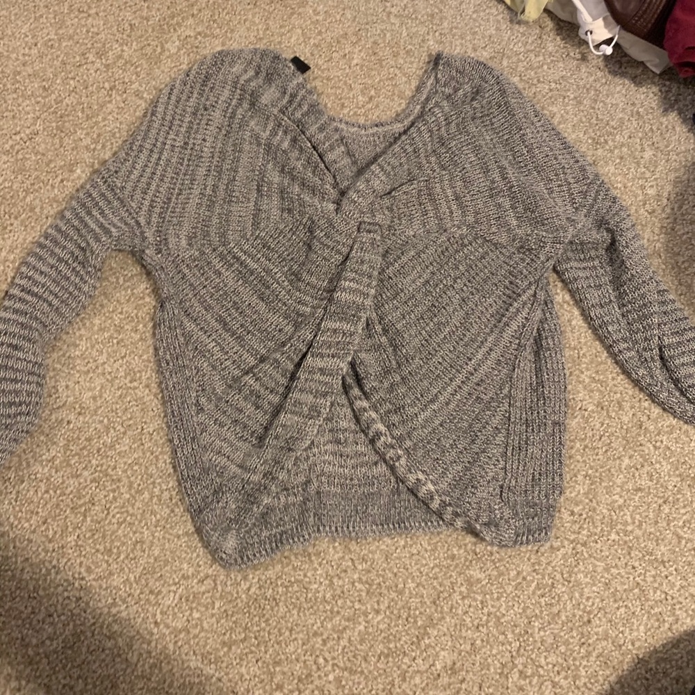 Criss cross open back sweater. Size Medium